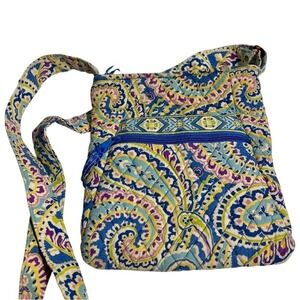 Vera Bradley Capri Blue Paisley Crossbody Retired Mini‎ Hipster Quilted Purse
